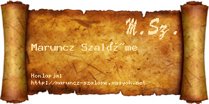Maruncz Szalóme névjegykártya